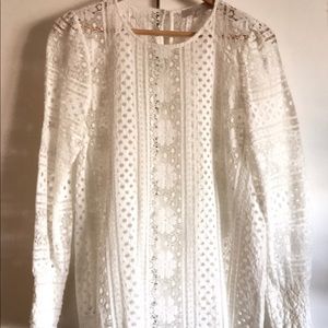 ⭐️4/$25 or 2/$15 NWOT Loft White Lace Top